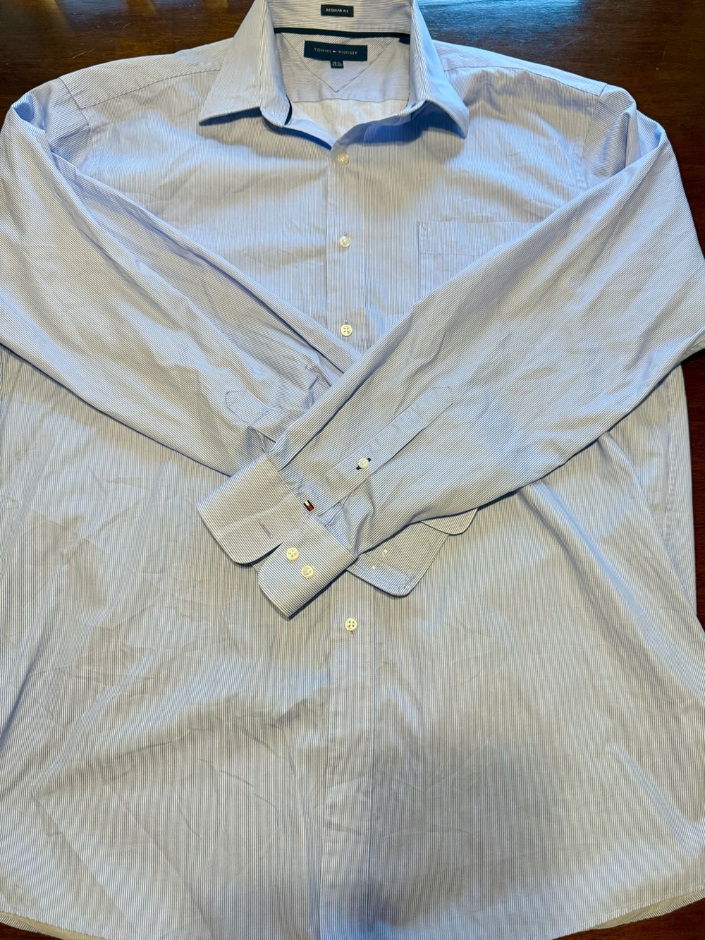 Tommy Hilfiger Light Blue Striped Men's Dress Shirt